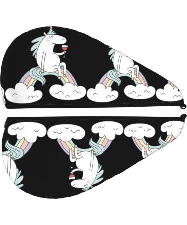 Unicorn & Wine Microfiber Hair Towel - Soft Super Absorbent Coral Velvet Wrap for Long Curly & Thick Hair | Quick Dry Solution for Women - Buy Online on GoSupps.com