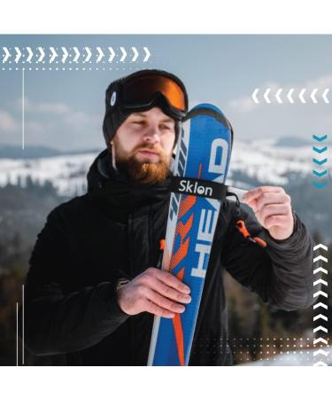 Sklon Ski Strap Fasteners - Rubber 2 Pack Carrier for Secure Ski Transport - Snap Clips for Easy Storage - Ski Accessories for Men, Women, and Kids - Buy Online on GoSupps.com