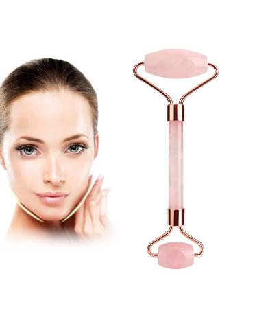 Face Massager Roller Jade Roller for Face Eyes Neck Facial Beauty Roller Skin Care Tools Face Roller Beauty Skincare Massager Tool Self Care Gift for Men Women (Pink) Pink Roller