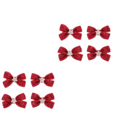 Beaupretty 4 Pairs Bow Tie Christmas Elastic Hair Tie Bowknot Hair Ties Glitter Bow Hairpin Xmas Hair Tie Hair Tie Holder Xmas Hair Clip Tiara for Girls Hair Ring Ponytail Fabric Bride Fairy