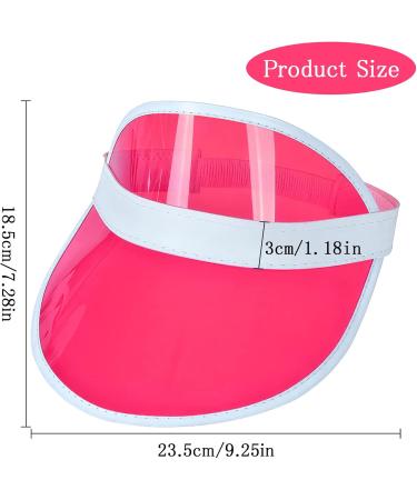 Apomoons Unisex 80s Neon Sun Visor Caps - 4 Piece Transparent Sunshield for Golf Tennis & Parties - Buy Online on GoSupps.com