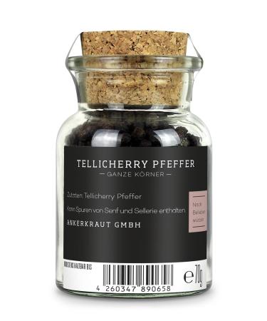 Ankerkraut Tellicherry Pfeffer - Premium Aromatic Pepper Grains in Cork Glass - 70g - Buy Online on GoSupps.com