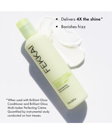 FEKKAI Brilliant Gloss Conditioner - 8.5 oz - Replenishes Moisture in Dry Frizz-Prone Hair - Salon Grade EWG Compliant Vegan & Cruelty Free - Buy Online on GoSupps.com