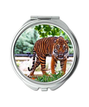 YENDOSTEEN Mirror Compact Mirror animal big cat grass pocket mirror portable mirror