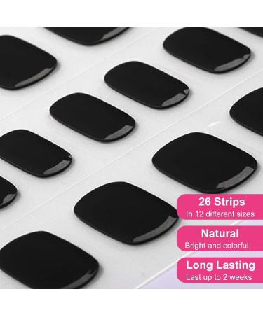 Shop Ceboic Half-Hardened Gel Nail Films - 26 Self-Adhesive Black Pedi Wraps for Long-Lasting Nail Art | International Shipping Available - Buy Online on GoSupps.com