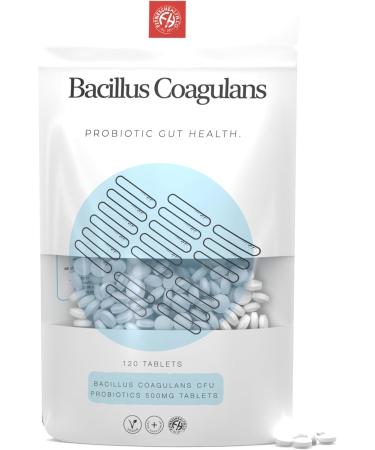 Bacillus Coagulans 500 Million CFU Live Probiotics - 120 Tablets - UK Made Vegan Digestive & Immune Support - Spore Based Gut Health - Plastic Free Refill Pouches 120 Count (Pack of 1) - Buy Online on GoSupps.com
