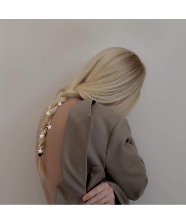 Leeq 40-Piece Star Hair Braid Rings & Loop Clips Set - Gold & Silver Hair Charms for Stunning Styles - Buy Online on GoSupps.com