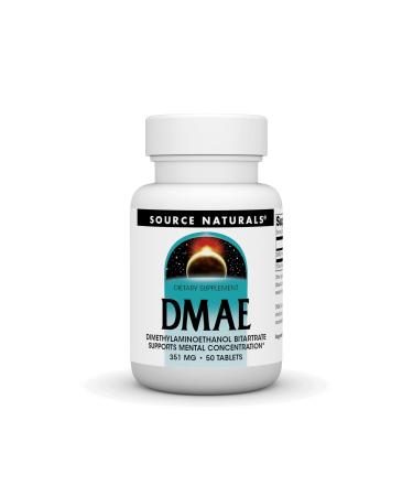 Source Naturals DMAE Dimethylaminoethanol Bitartrate - Supports Mental Concentration - 50 Tablets 1