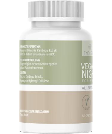 Enolenia Night F-Burn Capsules | Vegan Garcinia Cambogia | Fast High Dose | 50 Pieces | High-Quality German Production - Buy Online on GoSupps.com
