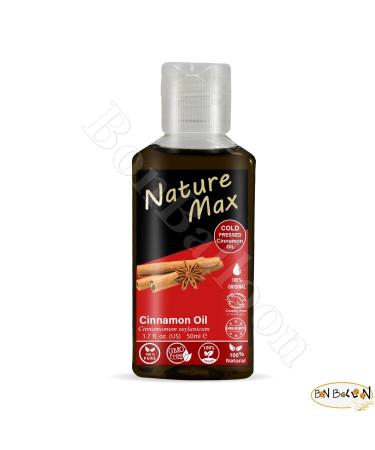 Nature Max Cinnamon Oil Pure & Natural Cold Pressed Concentrated Crude Perfect Fresh For Food Cooking & Body & Hair Non Gmo No Additives Kosher Halal (1 Pack 1.69 oz / 50 ml)  - Buy Online on GoSupps.com