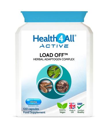 Health4All Load Off Adaptogen Complex 120 Capsules with Ashwagandha Rhodiola and L-Theanine Vegan Anxiety and Stress Support Supplement 120 Count (Pack of 1)