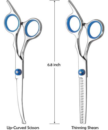 Premium Curved Dog Scissors - Stainless Steel Grooming Scissors for Dogs & Cats | Safety Round Pointed Design - Buy Online on GoSupps.com