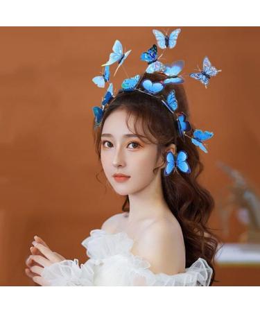 Aesthetic Butterfly Hairhoop Festival Holiday Headdress Girl Spring Headwear Stage Performances Hair Clip Hair Decors Yellow - Buy Online on GoSupps.com