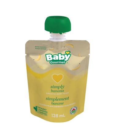 Baby Gourmet Organic Puree Baby Food Pouches - Simply Banana - No Added Sugar or Salt Non GMO No Fillers Gluten Free Kosher (128ml) 12-Pack Simply Banana 128ml (12-Pack)