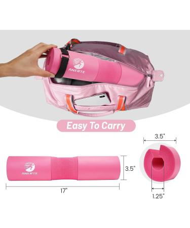 ANERTE Pink Barbell Pad for Squats, Lunges, Hip Thrusts - Fits Standard & Olympic Bars - Buy Online on GoSupps.com