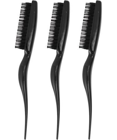 Teasing Hair Brush Portable Styling Comb Ergonomic Rat Tail Handle Home Travel (Black) - Buy Online on GoSupps.com