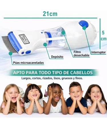 Aspirateur poux professionnel peigne lectrique anti-poux plus efficace que les autres peignes et shampooings contre les poux limine les poux et les ufs pr vention des lentes (aspirateur de Aspirador de piojos - Buy Online on GoSupps.com