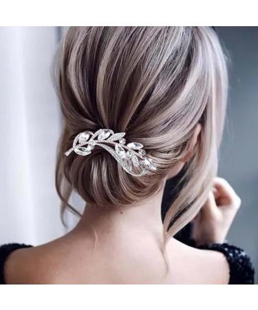 Cimenexe Bohemian Crystal Leaf Hair Comb Rhinestone Leaf Headpiece Silver Cz Feather Hair Barrette Vintage Headwear Hairpiece Decorative Wedding Comb Hair Accessories Jewelry for Women and Girls Gifts - Buy Online on GoSupps.com