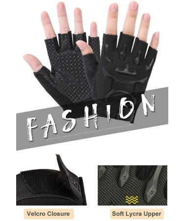 Integkoos Children's Racing Bike Gloves - Half-Finger MTB & Roller Skate Anti-Slip Training Gloves for Young Girls - Short Sports Gloves for Riding Fishing Golf - Black - Buy Online on GoSupps.com