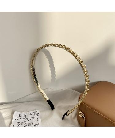 Gold Chain Headbands for Women - Cute Hair Accessories for Girls | Thin Metal Hair Band Hoop | Stylish Headwear - Buy Online on GoSupps.com