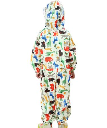 De feuilles Kids Button Rain Suit | Waterproof Hooded Raincoat Jumpsuit 4-6 Years | Yellow Animals | Puddle Suits - Buy Online on GoSupps.com