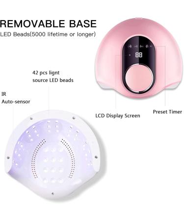 LED UV Nail Lamp for Gel Nails 130W High Power Nail Dryer with 4 Timers Nail Polish Dryer for Regular Polish Pedicure Home and Salon (Pink) - Buy Online on GoSupps.com