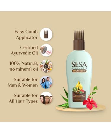 Sesa Ayurvedic Strong Roots Hair Oil - Hair Fall Control, Growth Support & Damage Repair - 100 ml - Buy Online on GoSupps.com