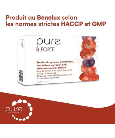 Pure B Forte 60 High Dosed Vitamin B Tablets Vegan Tablets Dietary Supplement for Fatigue and Immune System Strengthening Vitamin B Complex Tablets - Buy Online on GoSupps.com