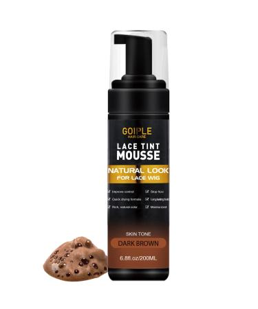 Lace Tint Melting Hair Mousse  6.8 fl oz Lace Tint Mousse for Women Hair Wigs Lace Wigs Toupees and Hairpieces Natural Finishing Lace Color  Lace Tint Mousse for Wigs Melts Lace Foam Tint (Dark Brown)