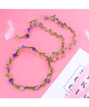 Buy Minkissy Adjustable Lavender Flower Crown & Hair Clamp | 2-Piece Floral Diadem for Brides & Special Occasions - International Shipping Available - Buy Online on GoSupps.com