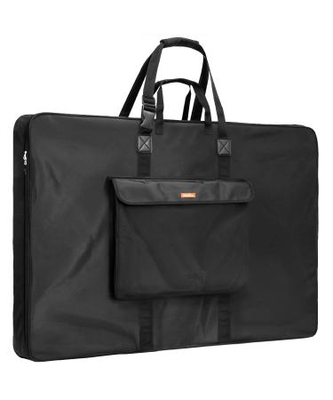 Nicpro Light Weight Art Portfolio Bag, 24x36 Black Art Canvas Portfolio Case with Detachable Shoulder Strap, Leather Corners, Carrying Storage Case