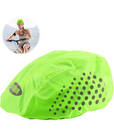 Universal Bicycle Helmet Rain Cover - Waterproof & Reflective Bike Hood | Elastic Protection for All Helmets (Green) - Buy Online on GoSupps.com
