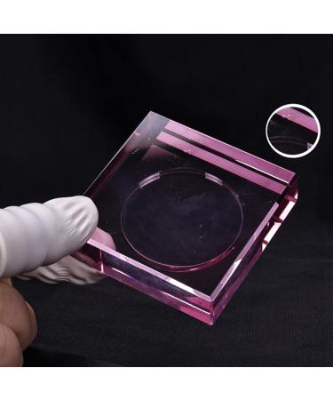 ehozirta Crystal Glass Nail Plate Dappen Dish Cups with Lid for Art Acrylic Liquid Powder Holder 1 Oz Square Cup Design Spill Resistant Manicure Care Pink - Buy Online on GoSupps.com