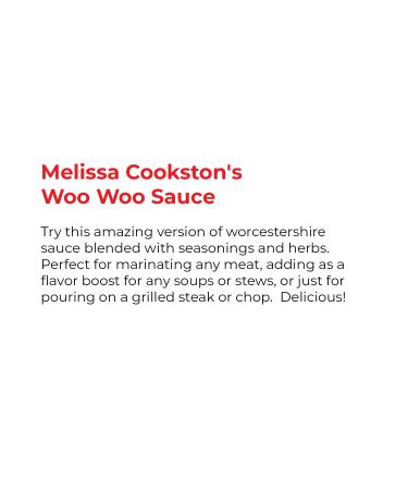Melissa Cookston Woo Woo Sauce 10 fl oz - Worcestershire Sauce with Seasonings & Herbs - Buy Online on GoSupps.com