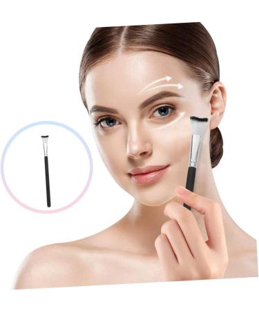 PAMINGONO Fish Tail Brush Highlighter Blush Brush Concealer Brush Women Makeup Brush Black Wooden Handle - Buy Online on GoSupps.com