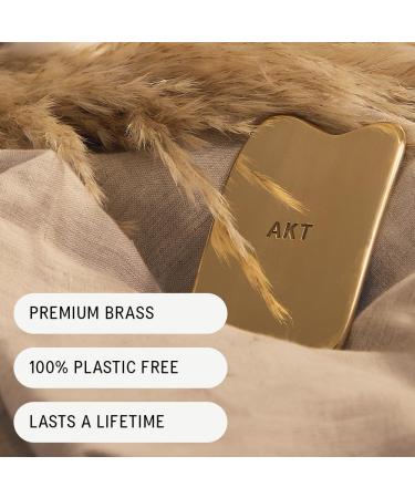 Akt THE APPLICATOR. Inspired by GUA SHA for improved micro-circulation. 100% PLASTIC FREE Made from premium quality brass. Use to apply your NATURAL DEODORANT BALM from LONDON - Buy Online on GoSupps.com