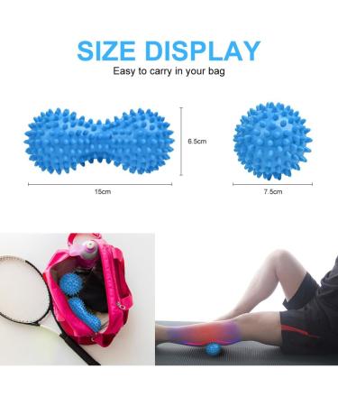 Uraqt Fascia Ball Set - Hard Hedgehog Massage Balls for Muscle Tension Relief | Blue Massage Balls for Feet Back & Neck - Buy Online on GoSupps.com