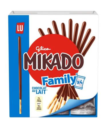 G n rique LU MIKADO - Mikado Box Milk Chocolate 300g - Biscuits coated in delicious chocolate - Family size 300g - Ideal for a sweet treat - Pack of 3