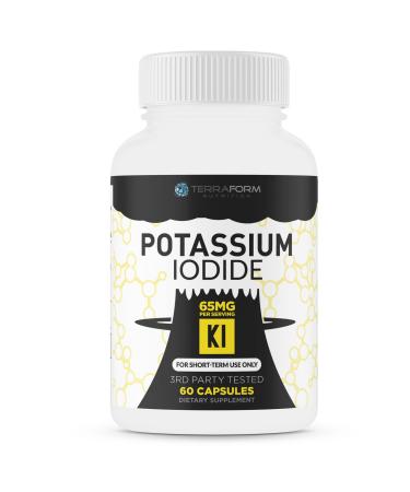 Potassium Iodide Supplement - 65mg Dose 60 Servings - Supports Thyroid