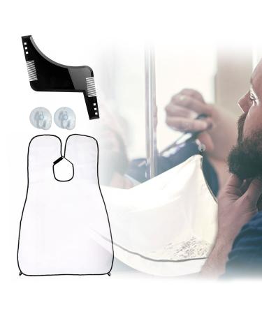 1 white beard apron 1 black hairdressing comb and 2 hooks beard care set unique gift for men father husband beard care and trimming of the beard apron