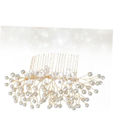 Angoily Metal Hair Clips Gold Hair Clips Bridal Headpiece Leaf Pearl Hair Comb Bridal Hair Comb Rhinestone Bridal Rhinestone Hair Clip Crystal Headpiece Wedding Accessories Bride - Buy Online on GoSupps.com