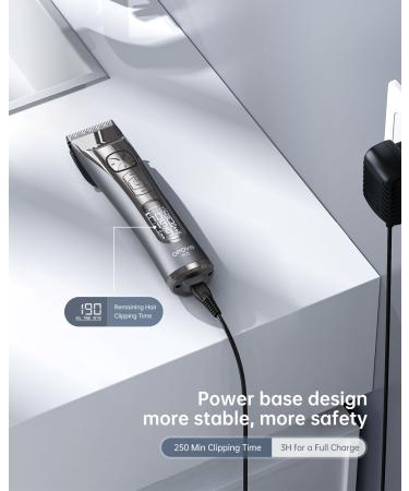 opove H5 Hair Clippers for Men - Professional Cordless Trimmer with 250min Runtime & Smart LCD | Perfect for Kids Bearded Men & Barbers - Black Gift Boxed - Buy Online on GoSupps.com