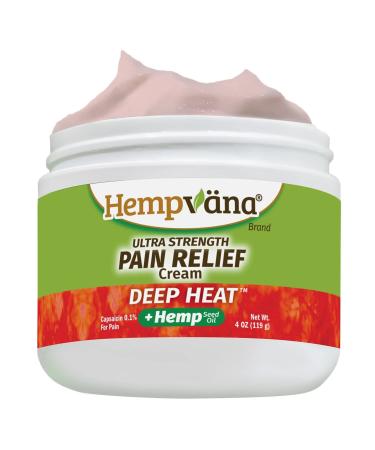 Hempvana Ultra-Strength Deep Heat As Seen On TV Breakthrough Capsaicin & Hemp Formula  Penetrating Targeted Warming Relief from Inflammation  Muscle & Joint Aches  and More  Mess-Free  4-oz  4 Oz  Red