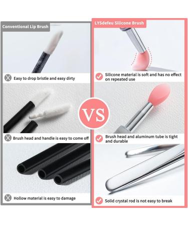 5 set of 3 Pieces Lip Gloss Brush Reusable Make Up Eyeshadow Brushes with Dust-proof Lid Cosmetic Accessory for Travel Professional Salon 5 set of (Multicolour) - Buy Online on GoSupps.com