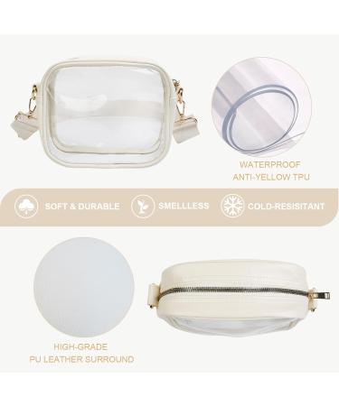 Tebie Koy Small Transparent Bag - Stylish Shoulder Bag for Teen Girls | Ideal for Sports Games & Concerts - Custom Initial Patches - White/Opulent Garden A - Buy Online on GoSupps.com