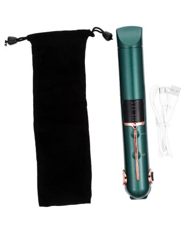 BIUDECO Curling Iron Hair Straightener Travel Size Hair Curlers Ceramic Hair Rollers Mini Lazy Artifact Abs Green 21X4X3.5CM