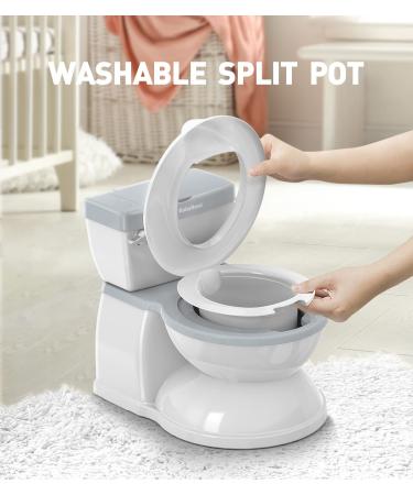 BabyBond Potty Training Toilet | Realistic Flushing Sound | Removable Pot | Toddler Seat with Storage Tank | Ages 1-3 | White/Grey - Buy Online on GoSupps.com
