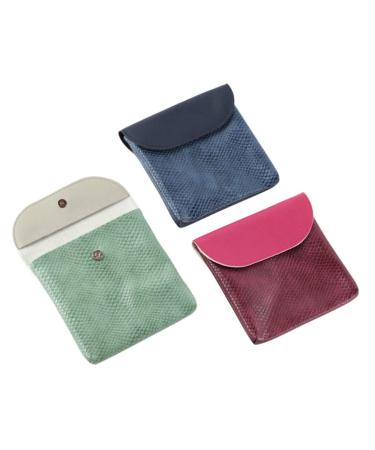 KALLORY 3pcs Sanitary Napkin Storage Bag Change Holder Leather Bracers Leather Coin Purse Lovely Change Purse Coin Storage Purse Tampon Holder Compact Period Pouch Period Bag Women Supply