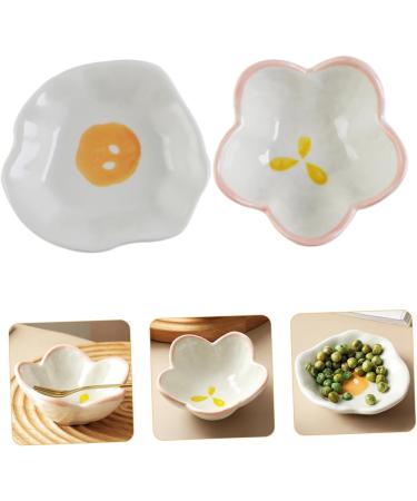 MAGICLULU 4 Pcs Ceramic Saucer Mini Small Tools Ceramics re-usable 10X10X4CMx2pcs Assorted Colorx2pcs - Buy Online on GoSupps.com