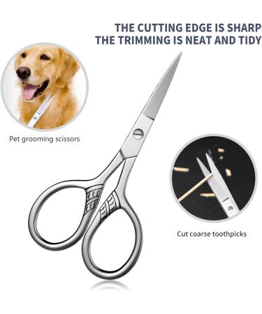 Professional Grooming Scissors Set | Precision Stainless Steel Hair Eyebrow and Mustache Trimmers | Asontao 2Pcs Small Scissors for Facial and Eyelash Grooming - Buy Online on GoSupps.com